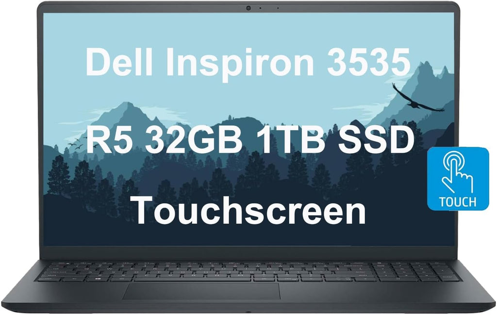 Dell Inspiron 15 15.6' Laptop (FHD Touchscreen, AMD Ryzen 5 7530U, 32GB RAM, 1TB PCIe SSD, (6-Core Beat i7-1165G7)) Numeric Keypad, Webcam, Inspiron 3000 3535, Win 11 Home, Carbon Black