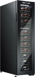 KingChii 27 Bottle Wine Cooler Refrigerator - Dual Zone Wine Fridge with Intelligent Digital Control, Low Noise Operation, Freestanding Wine Refrigerator for Home and Kitchen, Black