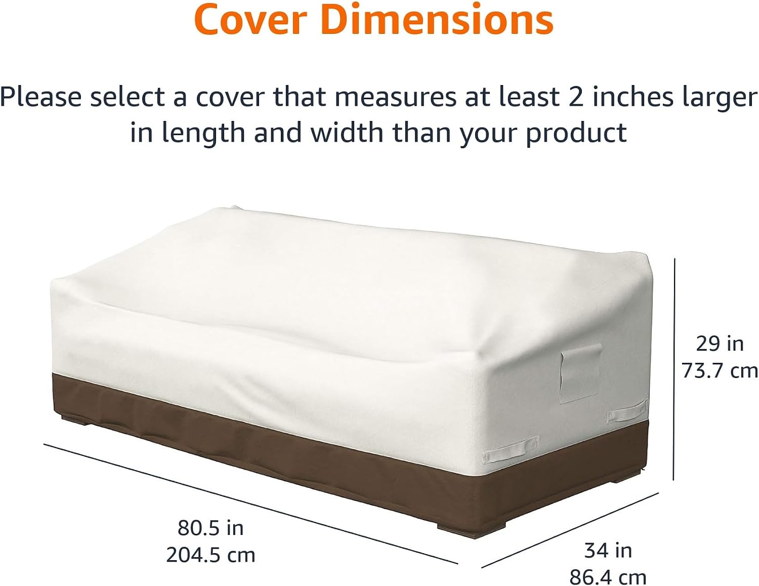 Amazon Basics 3-Seater Outdoor Patio Furniture Couch Sofa Cover Waterproof, Anti-UV, Durable, Beige/Tan (Pack of 4)