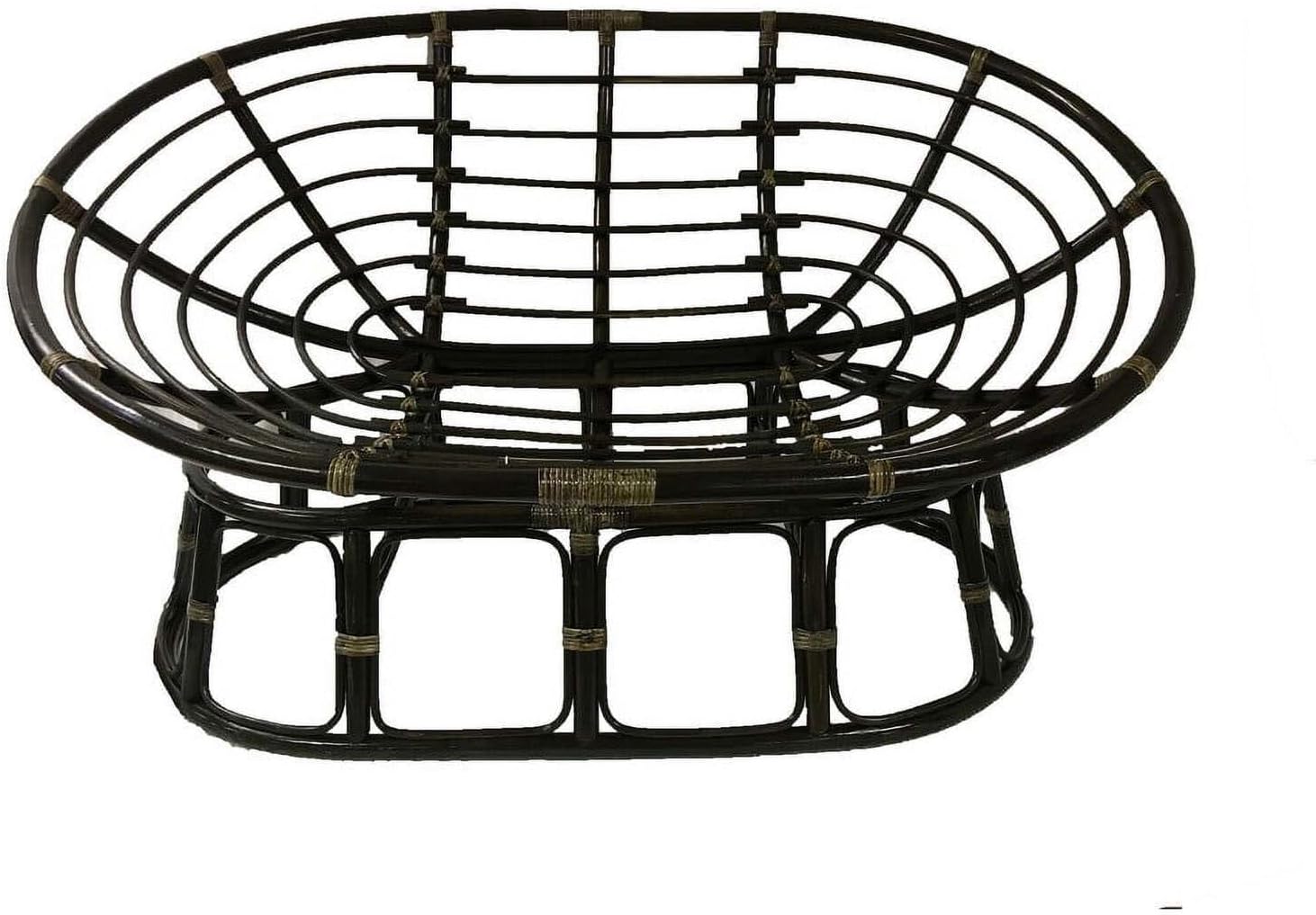 Maykoosh Rattan Double Papasan Chair with Twill Cushion - Bohemian Style Seating Frame Only