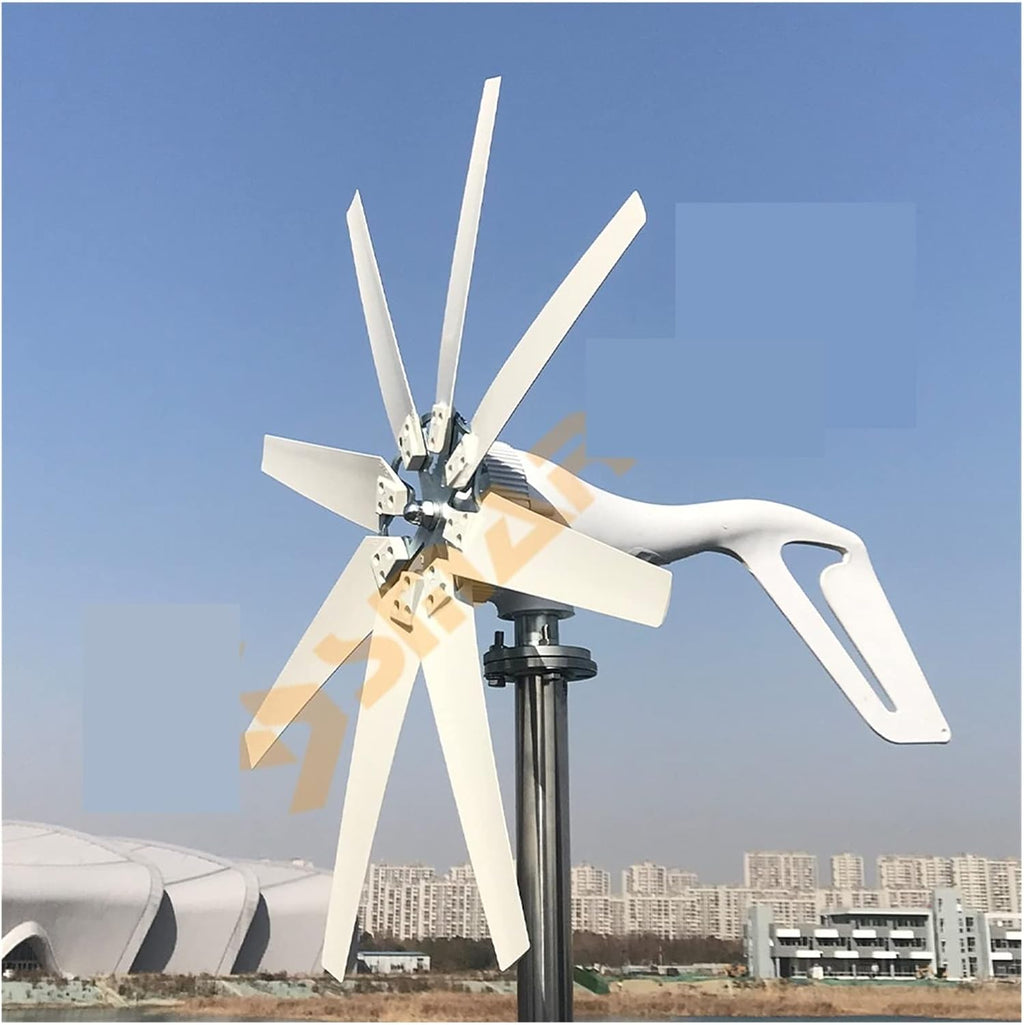 Wind Turbines Generator 1000W 24V Wind Turbine Generator with MPPT Controller Wind Turbine Generator with 8 Blades Small Wind Turbine for Home Use Low Noise High Efficiency (3 Hybrid Control)