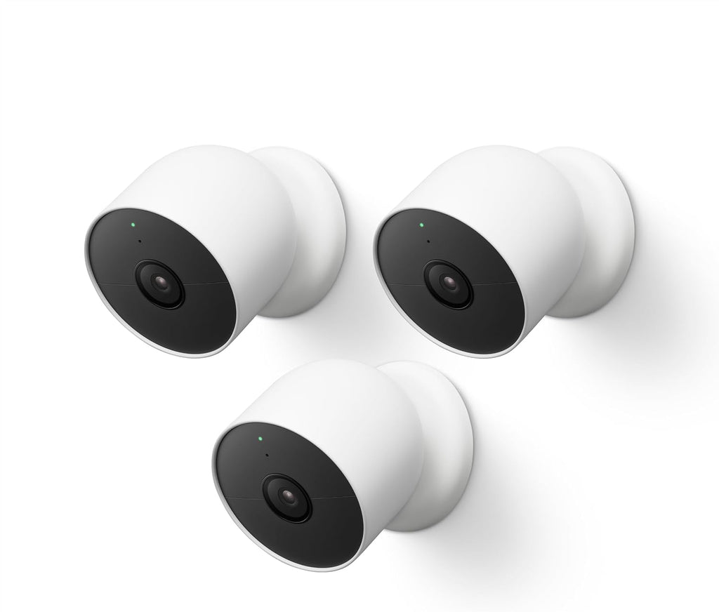 Google Nest Cam Outdoor or Indoor/Battery - 2nd Generation (3 Pack) (Renewed)