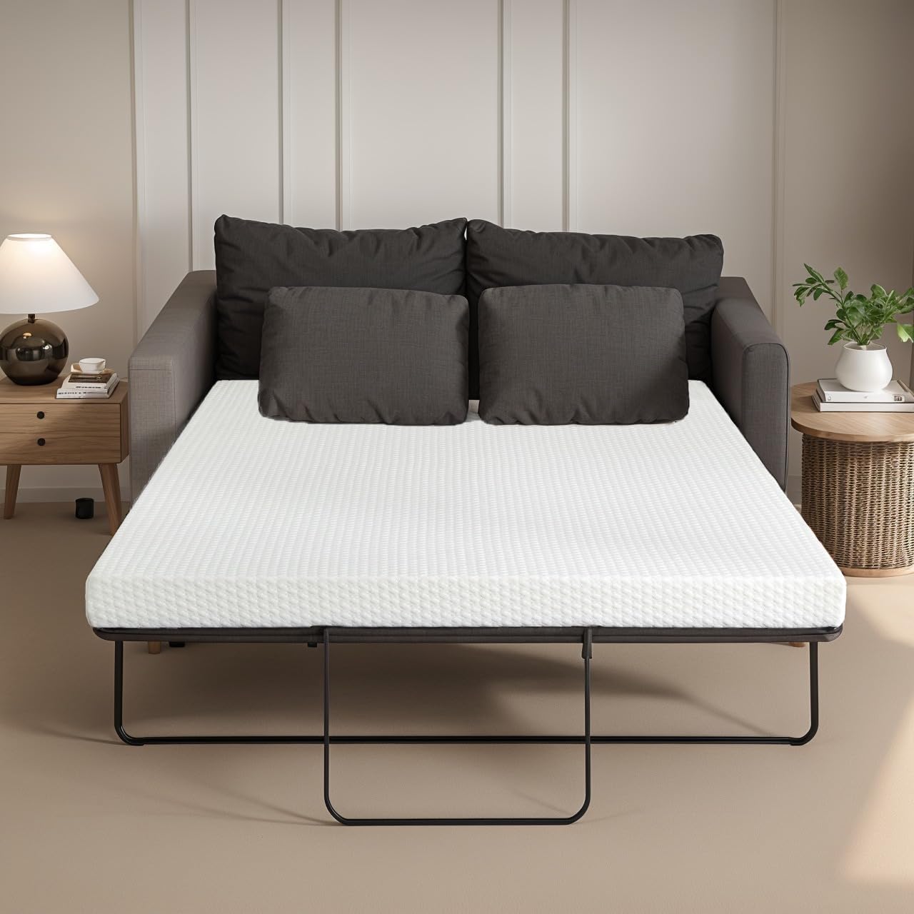 4 inch Full Sofa Mattress with Removable Washable Cover,Replace Pull Out Full Size Sleeper Sofa Mattress for RVs,Daybeds,Boats&Guest Rooms,52x72x4 inch
