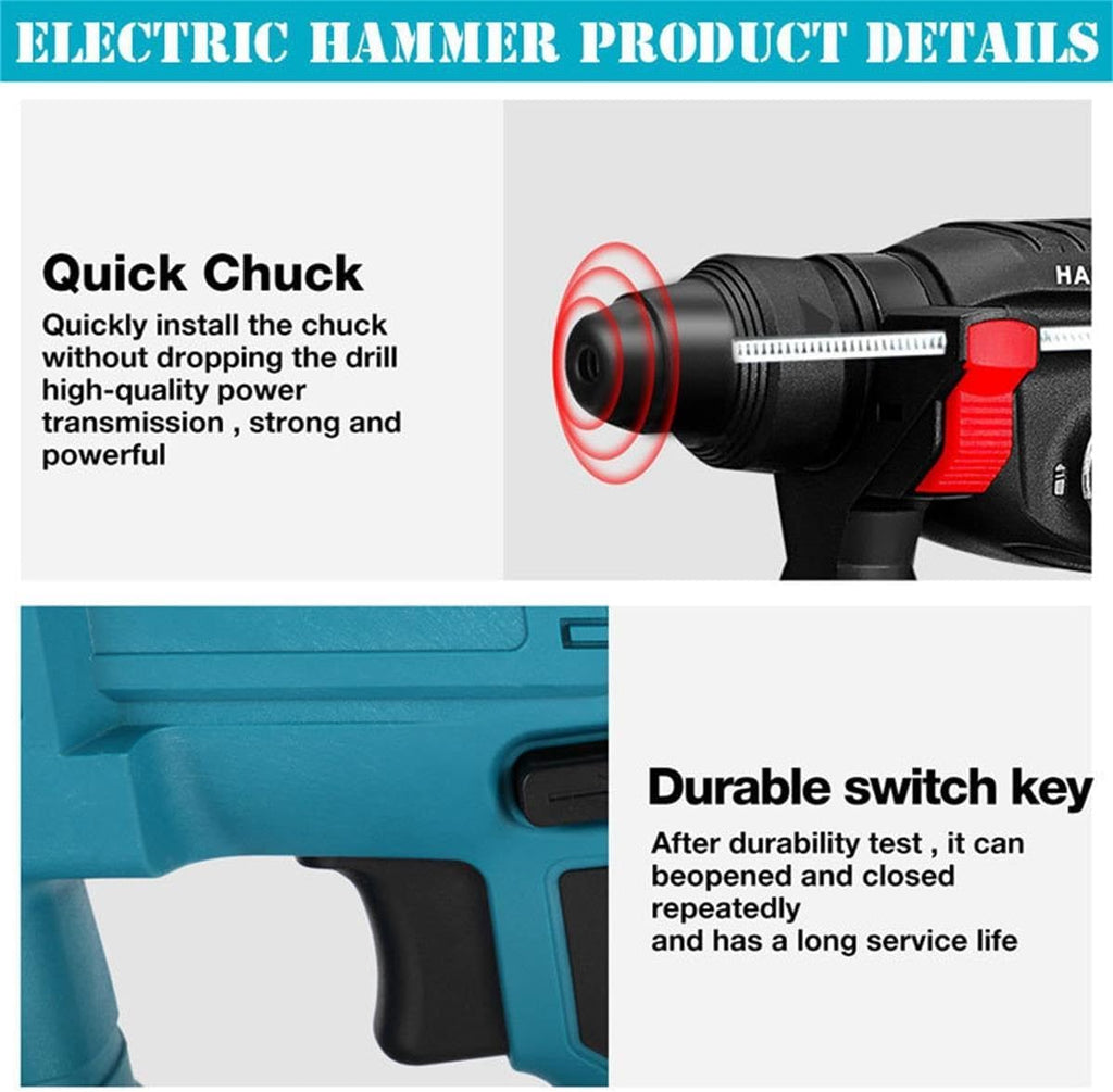 Brushless Lithium Tools 4-piece Set Of Electric Hammer Angle Grinder Wrench Impact Drill Multifunction Electric Set