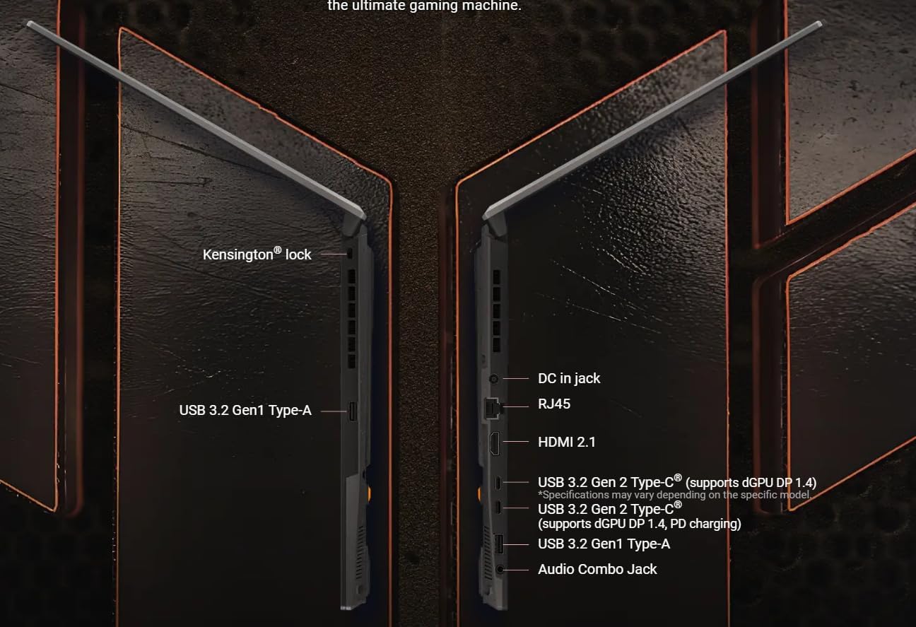 ASUS TUF Gaming A16 Laptop 16' WUXGA IPS 144Hz AMD 6-core Ryzen 7 7445HS 16GB RAM 1TB SSD GeForce RTX 4050 (Up to 194 AI Tops) RGB Backlit USB4 Two-Way AI Noise Cancelation Win11 ICP Hub