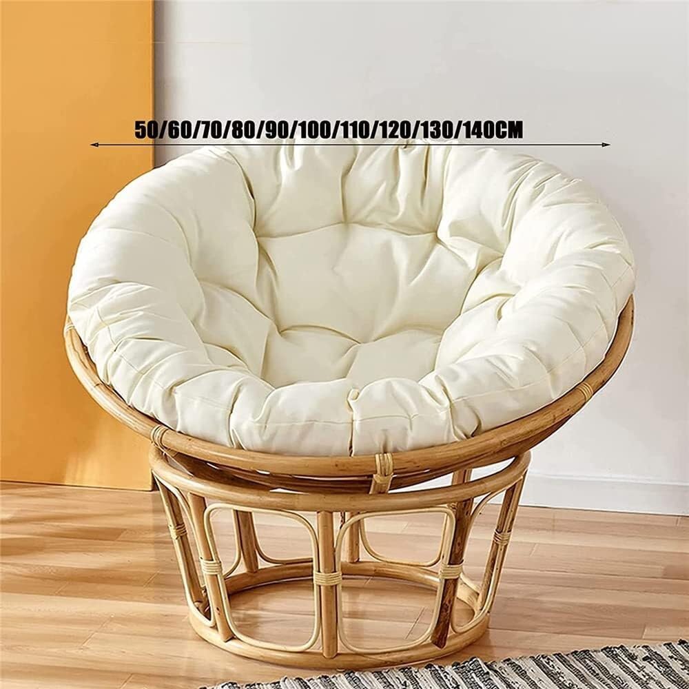 Papasan Chair Cushion,Indoor Round Papasan Cushion with Ties,Outdoor Papasan Chair Cushion (Orange 150cm/59in)