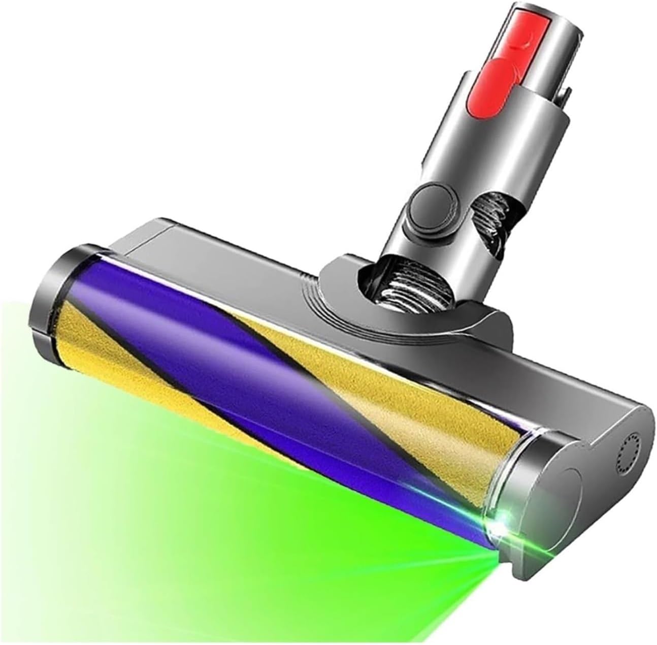 Vacuum Head，Compatible For Dyson V15 V11 V10 V8 V7，Hardwood Floor Soft Roller Brush Dust Detect Replacement Green Light
