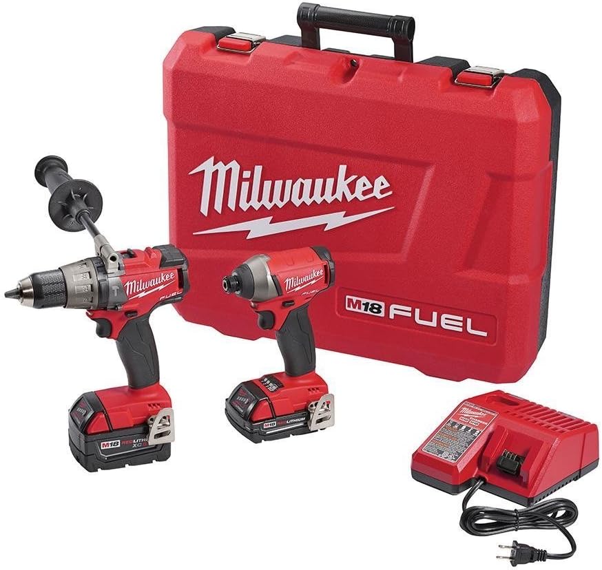 Milwaukee 2897-22CX M18 FUEL 18V Li-Ion Hammer Drill/Impact Driver Combo Kit