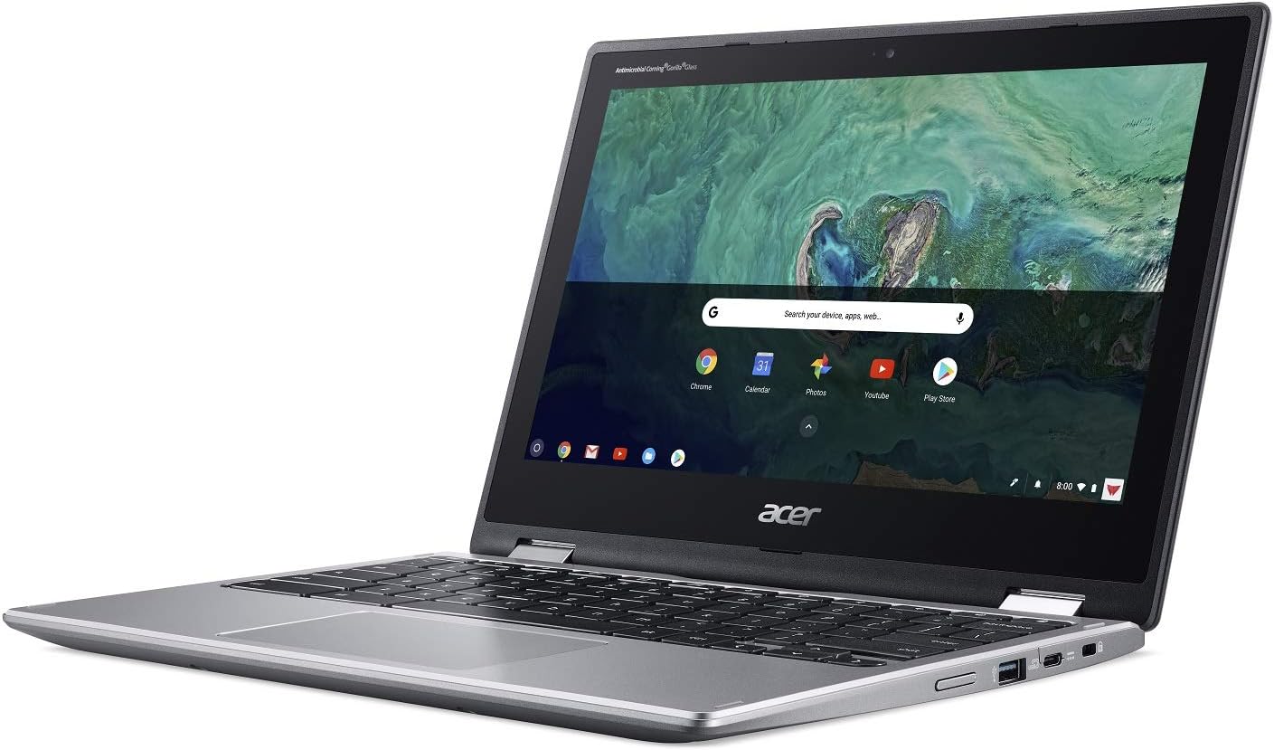 acer Chromebook Spin 11 Convertible Laptop, Intel Celeron N3350, 11.6' HD Touch Display, 4GB DDR4, 32GB eMMC, 802.11ac WiFi, Wacom EMR Pen, Sleeve, CP311-1HN-C2DV, Silver