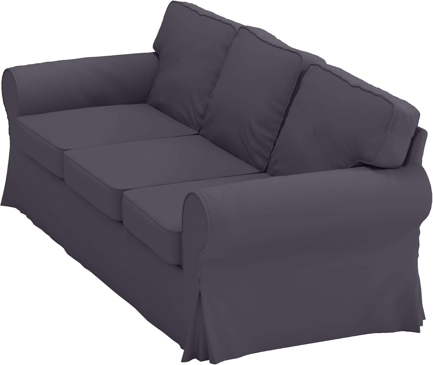Ektorp 3 Seat Sofa Cotton Cover Replacement Slipcover Compatible with IKEA Ektorp Sofa Cover (Deep Gray)