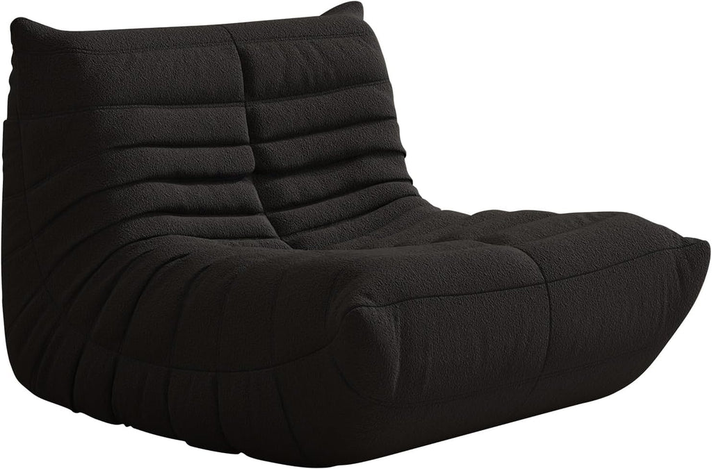 Bean Bag Chair, Memory Foam Bean Bag Sofa Large Bean Bag Chair for Adults, Bean Bag Chairs for Teens with High Density Comfortable Foam, Memory Foam Lazy Sofa for Living Room, Bedroom (Black)
