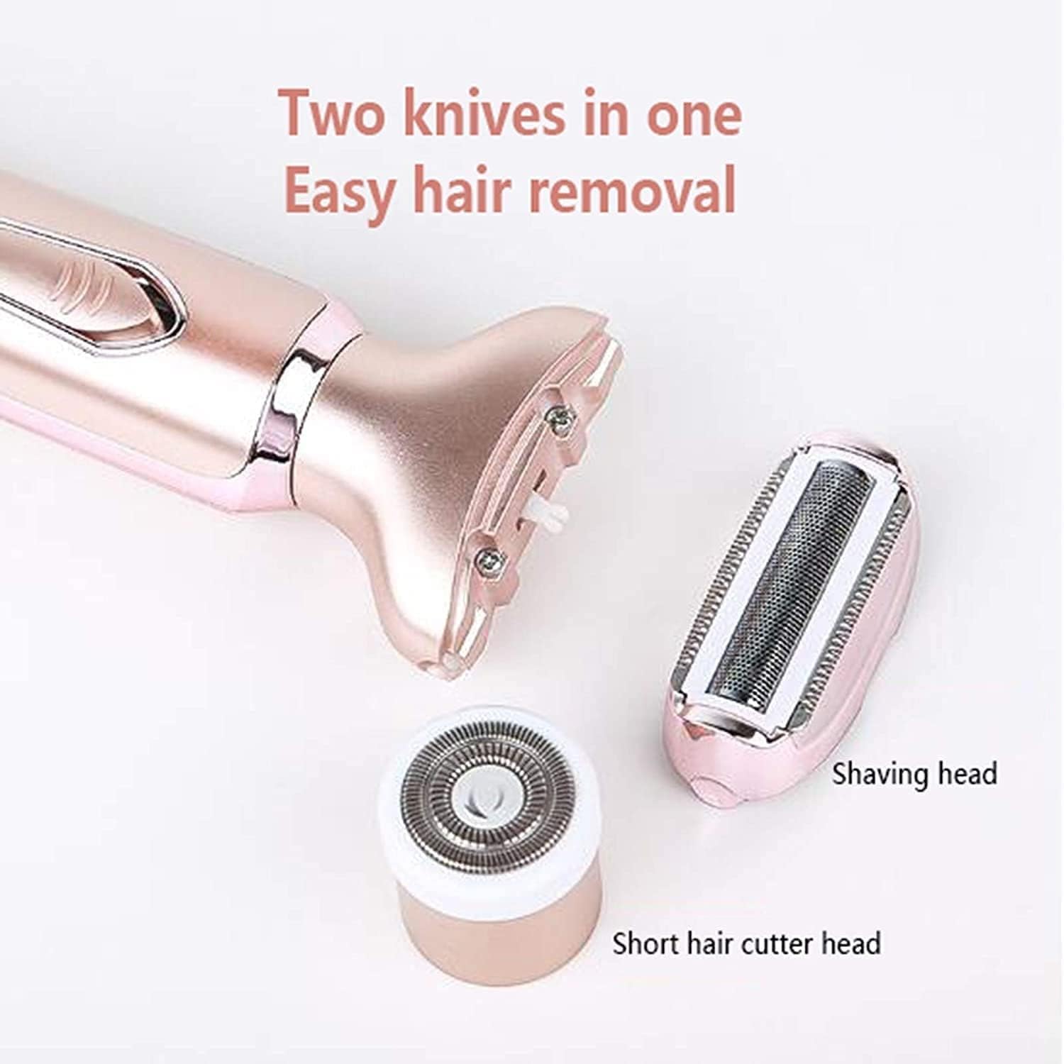 Electric Razors for Women, Electric Shaver for Women, Painless 2 in 1 Hair Trimmer for Face Eyebrow Mustache Beard Arm Leg Armpit Bikini, Cordless Portable Rechargeable Hair Clipper Wet & Dry