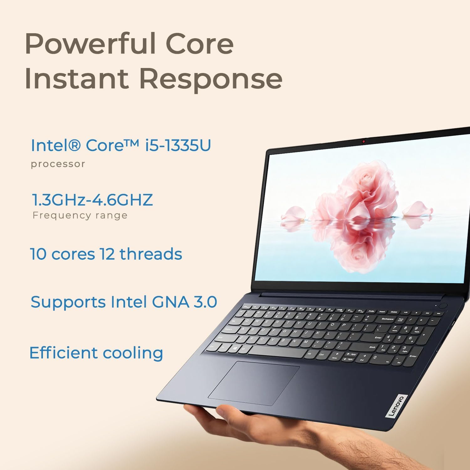 Lenovo IdeaPad 1i 15.6' FHD Touchscreen Laptop, Intel i5-1335U, 8GB RAM, 512GB SSD, FHD Touch, Fast WiFi 6, Windows 11, Slim & Portable, Student & Business Laptop, Blue, WOWPC Recovery USB Included