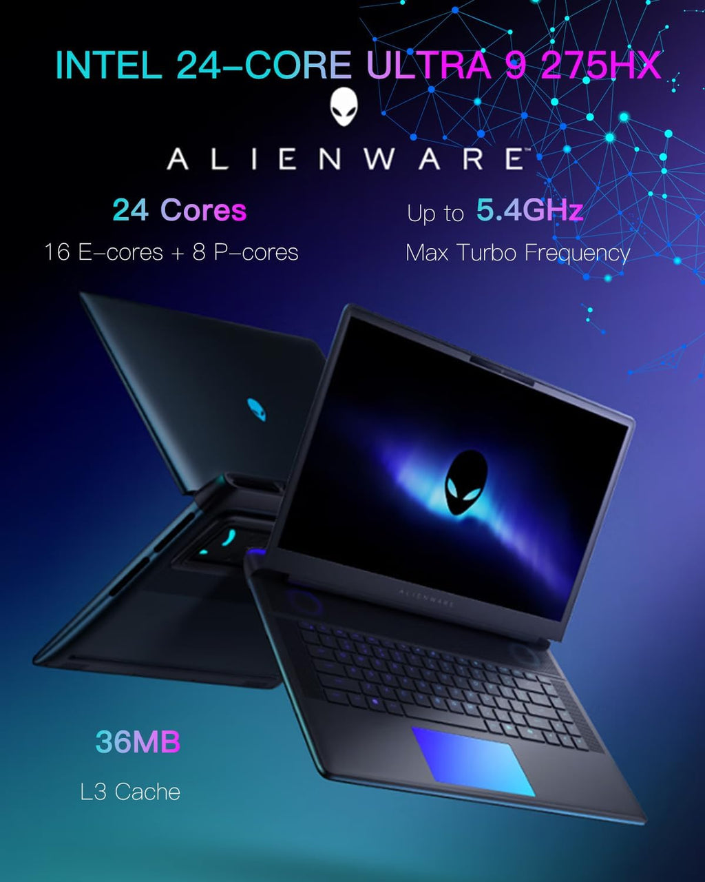 Alienware 16 Area 51 Gaming Laptop, NVIDIA RTX 5080 16GB GDDR7, Intel Ultra 9 275HX Up to 5.4GHz, 16' QHD+ 240Hz, Win11 Pro, Backlit KB, External DVD Drive, WiFi 7, 32GB DDR5, 1TB SSD
