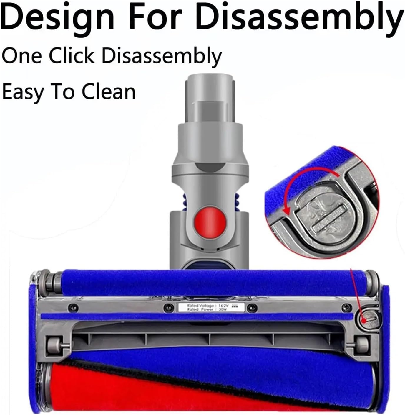 Replacement Soft Roller Cleaner Head， Compatible For Dyson ，V7 V8 V10 V11 V15 SV10 SV12 SV14， Hardwood Floor Attachment Flexible Big Rollers