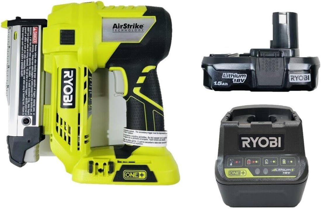 Ryobi 18-Volt Air Strike 23 Gauge 1-3/8' Cordless Headless Pin Nailer P318, Battery and Charger Combo Kit (Bulk Packaged)