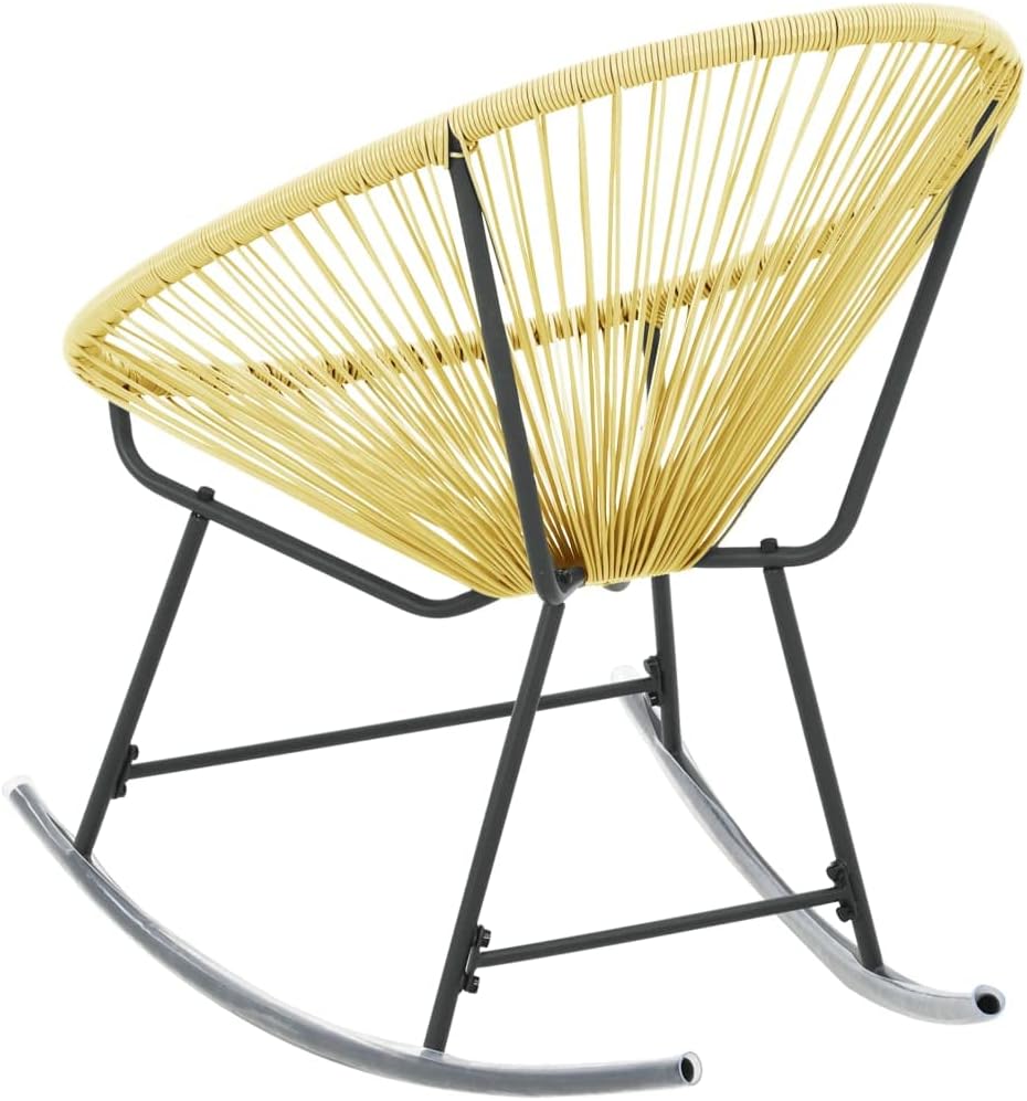 vidaXL Acapulco Chair Beige Poly Rattan, Powder-Coated Steel Standard