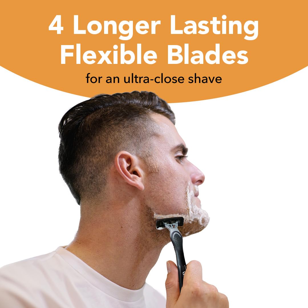 BIC Flex 4 Sensitive Disposable Razors For Men,For a Smooth,Ultra-Close and Comfortable Shave,10 Piece Disposable Razor Set with 4 Blades,(Pack of 12)