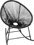 vidaXL Outdoor Rocking Chair Patio Seat Patio Chair Outdoor Seat Garden Backyard Chair Black Resin Woven