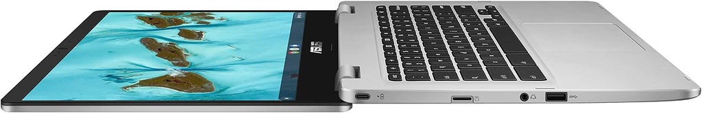 ASUS C424MA-AS48F Chromebook C424, 14.0' 180 Degree FHD NanoEdge Display, Intel Dual Core Celeron Processor, 4GB LPDDR4 RAM, 128GB Storage, Silver Color, C424MA-AS48F