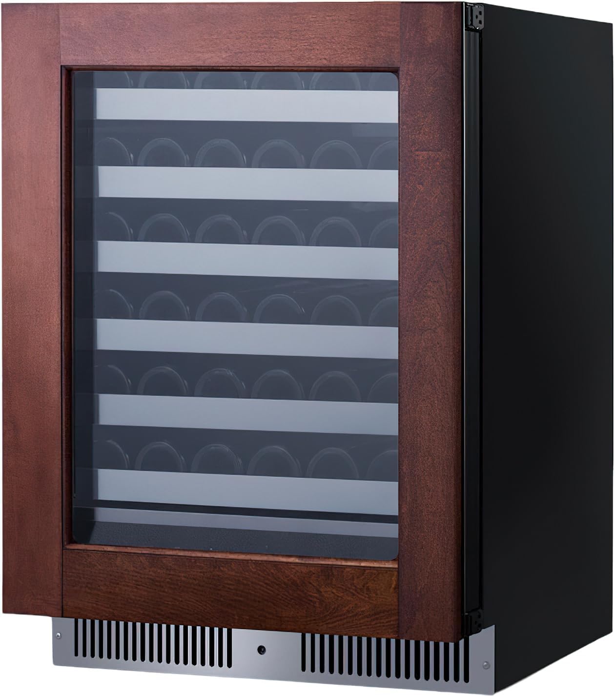 Summit 24 Inch Wine Cellar Shallow Depth Wine Refrigerator, Dimmable LED Light, Lock, Commercial or Residencial Use- SDHW2442PNRLHD (LHD, Panel Ready) (Panel not included)