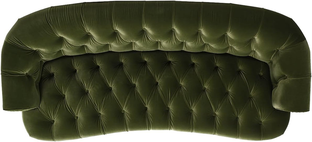 Jennifer Taylor Home La Rosa Victorian Chesterfield Tufted Sofa, Olive Green Performance Velvet