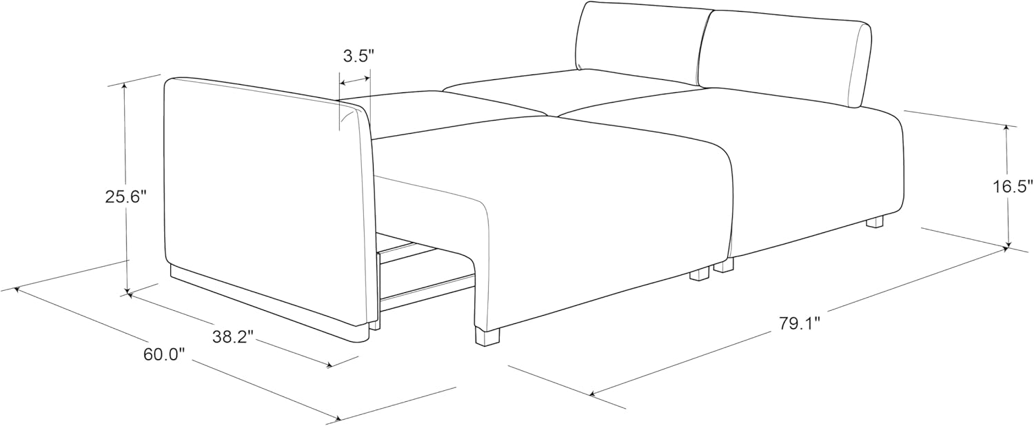 Serta Vail 86' Convertible Sleeper Sofa, Queen Size, Wall-Hugging Dreamglide Mechanism, Dreamcoil Comfort, Boucle Fabric, Brown
