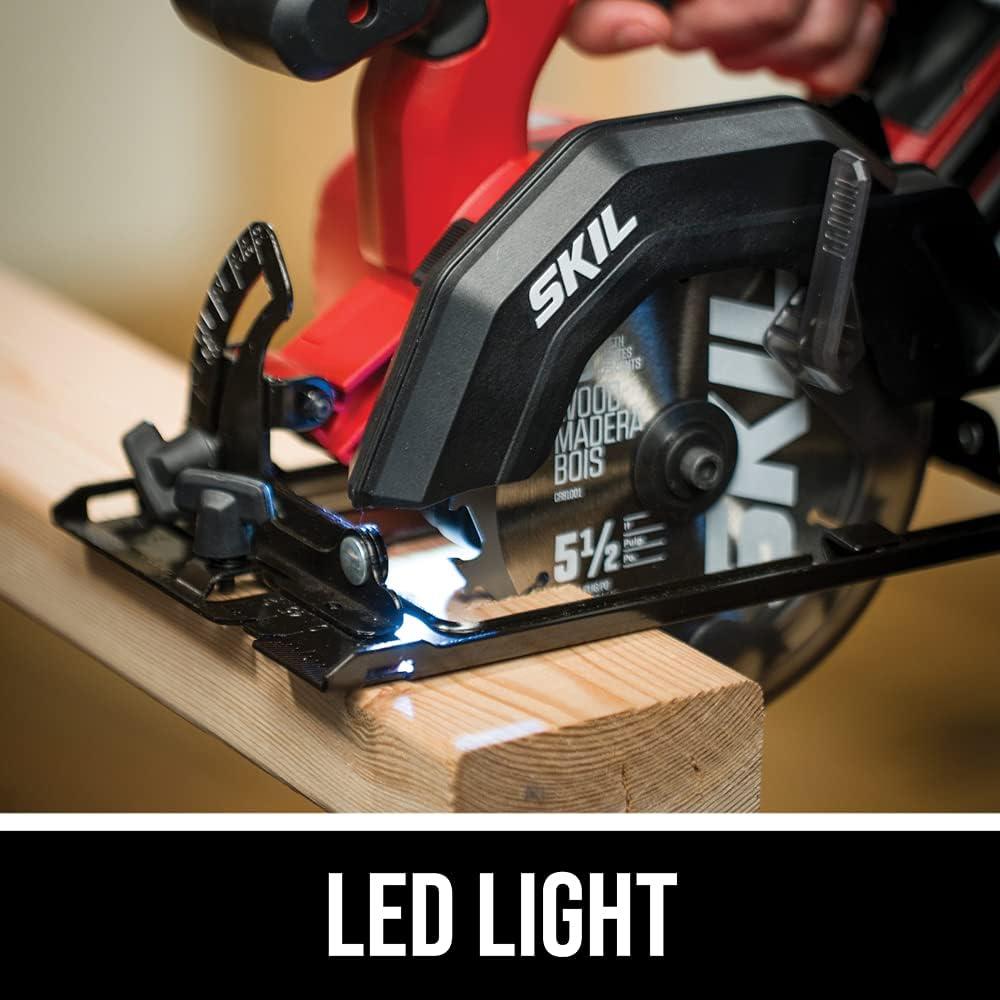 SKIL 2-Tool Kit: PWRCore 12 Brushless 12V 1/2 Inch Cordless Drill Driver and 5-1/2 Inch Brushless Circular Saw, with 4.0Ah Lithium Battery and PWRJump Charger - CB742701