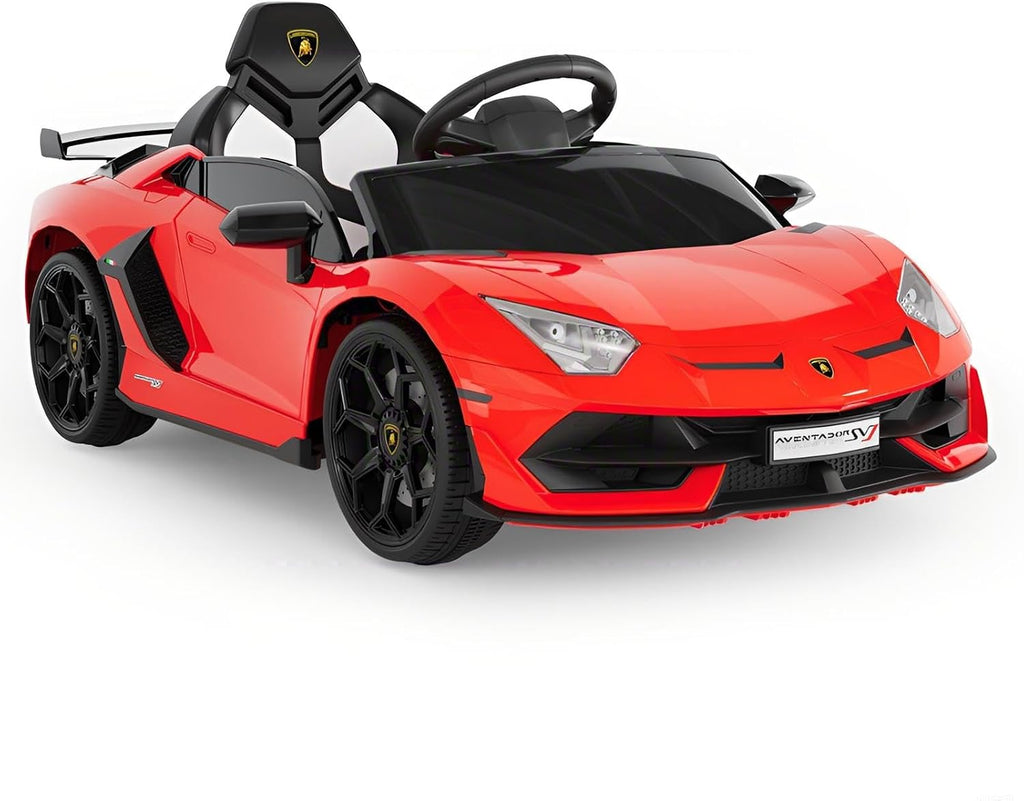 Garvee 12V Kids Electric Car with Remote Control, LED Lights & Sound System - Licensed Lamborghini Battery Powered Ride-On Toy for Boys & Girls