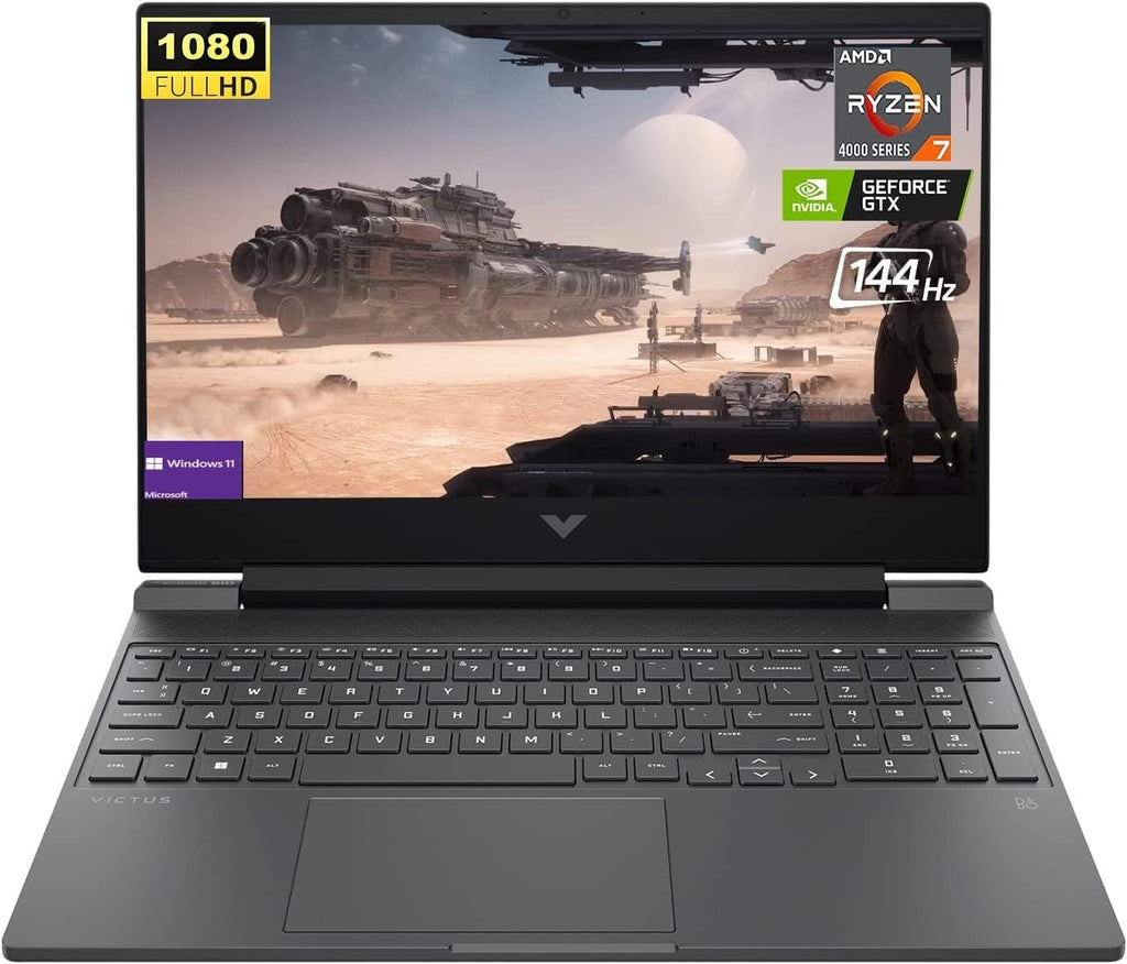 HP Victus 15.6' FHD Gaming Laptop, 8-core AMD Ryzen 7 5800H Processor, NVIDIA GeForce RTX 3050 Ti, 16GB RAM 512GB SSD, Bluetooth, HDMI, Webcam, Windows 11 Home, Black