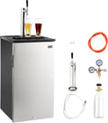 VEVOR Beer Kegerator, Single Tap Commercial Draft Beer Dispenser for D system, Refrigerator With Shelves, Hold 1 Sixth Keg, 2.5lbs CO2 Tank, 92L