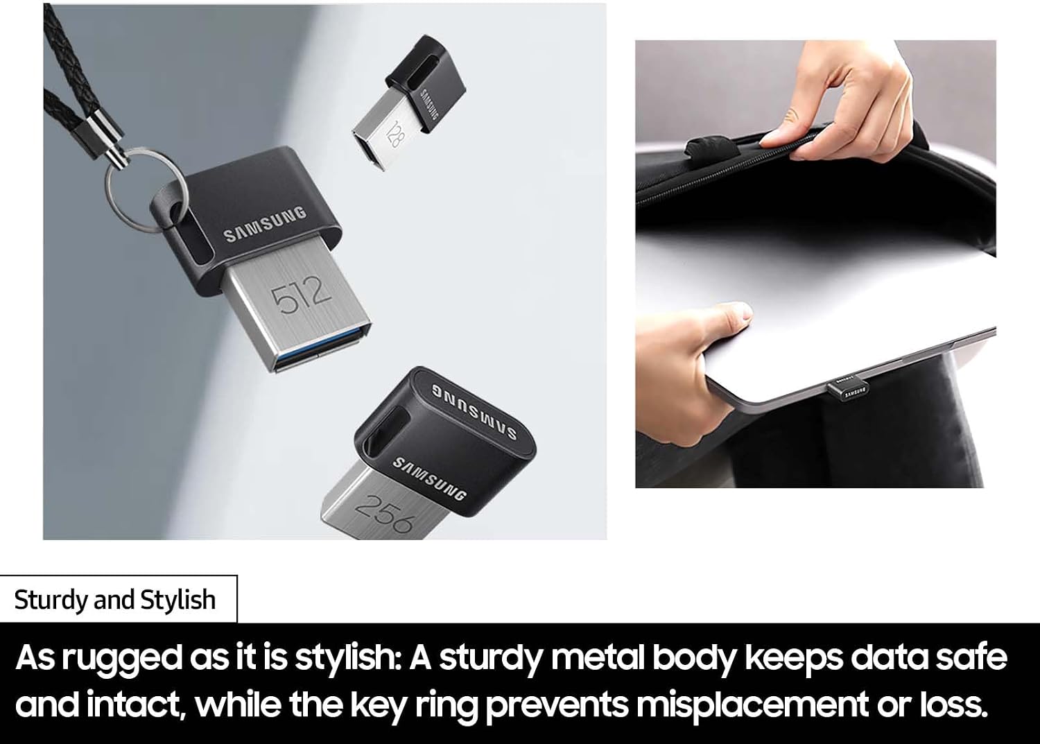 Samsung FIT Plus USB 3.2 Flash Drive, 512GB USB Standard Type-A, Speeds Up to 400MB/s / 110MB/s, Portable Storage Memory Stick, Durable Thumb Drive Backward Compatible with USB 2.0, MUF-512AB/AM