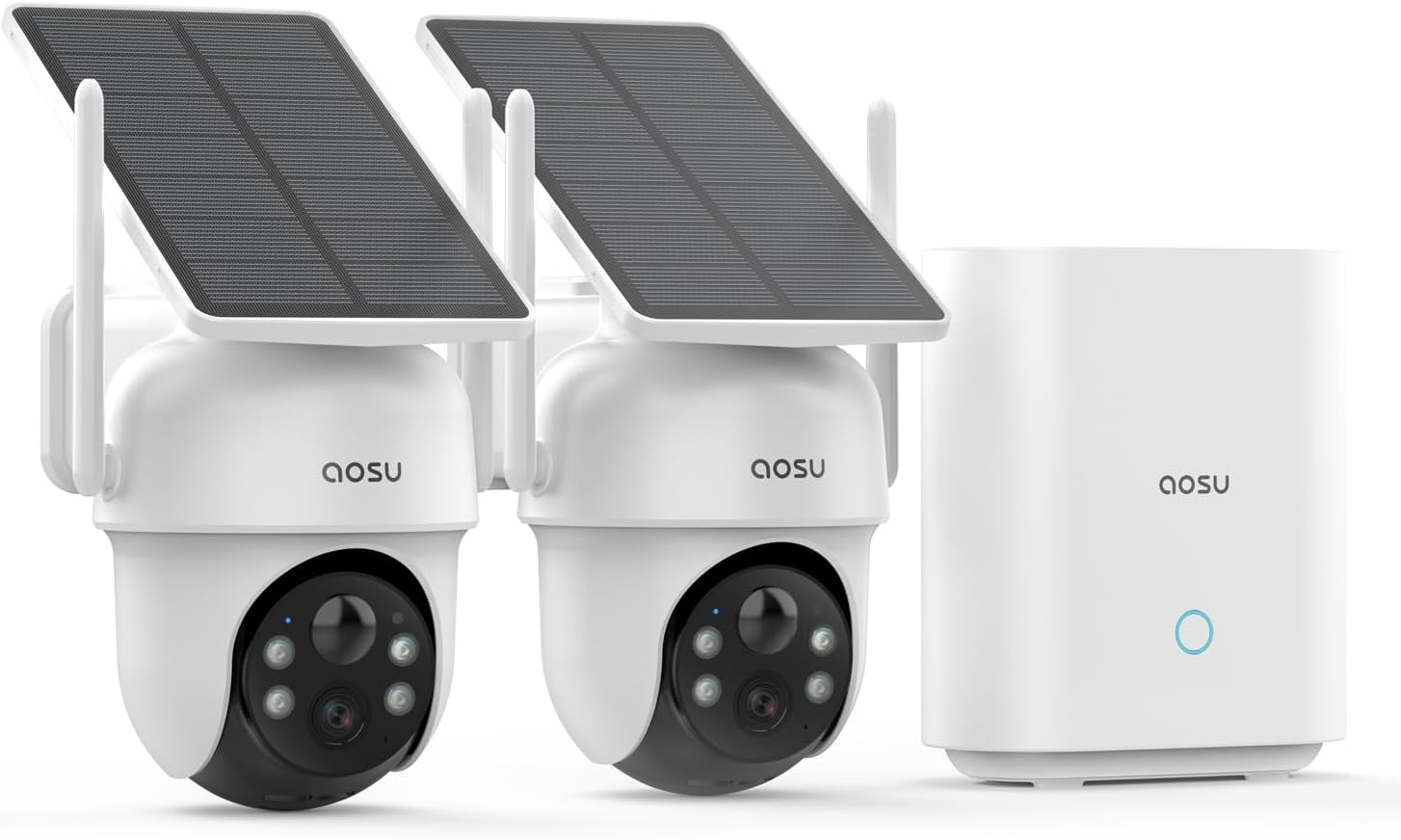 AOSU 2K Security Camera Indoor, Baby Monitor Pet Camera 2 Pack Security Cameras Outdoor Wireless, 2 Cam-Kit, No Subscription,