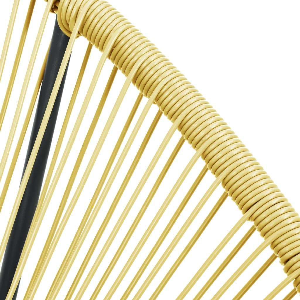vidaXL Acapulco Chair Beige Poly Rattan, Powder-Coated Steel Standard