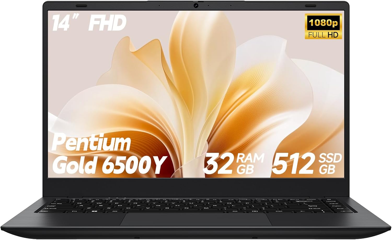Laptop Computer, Laptop with Gold 6500Y (Beat N5095, Up to 3.4GHz), 32GB RAM 512GB SSD, 1080P FHD IPS Display, Bluetooth, WiFi, HDMI, Type-C, 38WH Battery, Lightweight Laptops