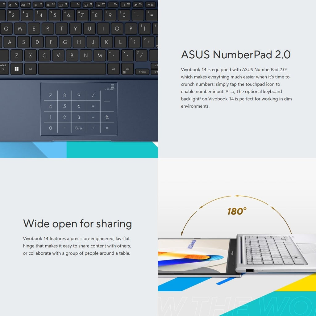 ASUS Vivobook Laptop Computer Business 2025-2026, Lifetime Office, AI Copilot, 14' FHD Display, 6-Core Intel i3-1315U CPU, 16GB RAM, 1TB Storage (512GB SSD +500GB Ext), MarxsolAccessory, Win 11 Pro