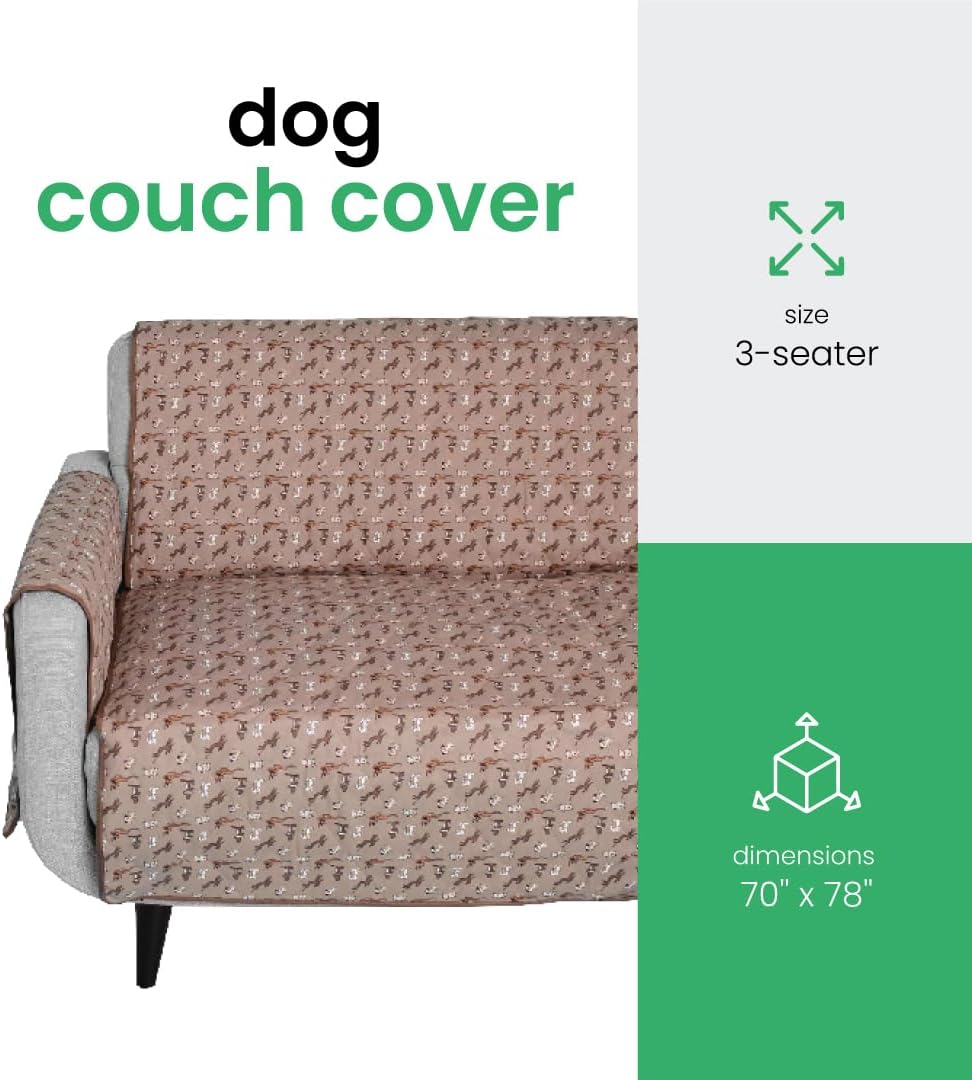 Molly Mutt 3-Seater Non-Slip Furniture Protector and Couch Cover for Dogs & Pets, GOTS-Certified 100% Organic Cotton Canvas Cover, Durable and Non-Toxic Materials, 70' Wide x 78' Long