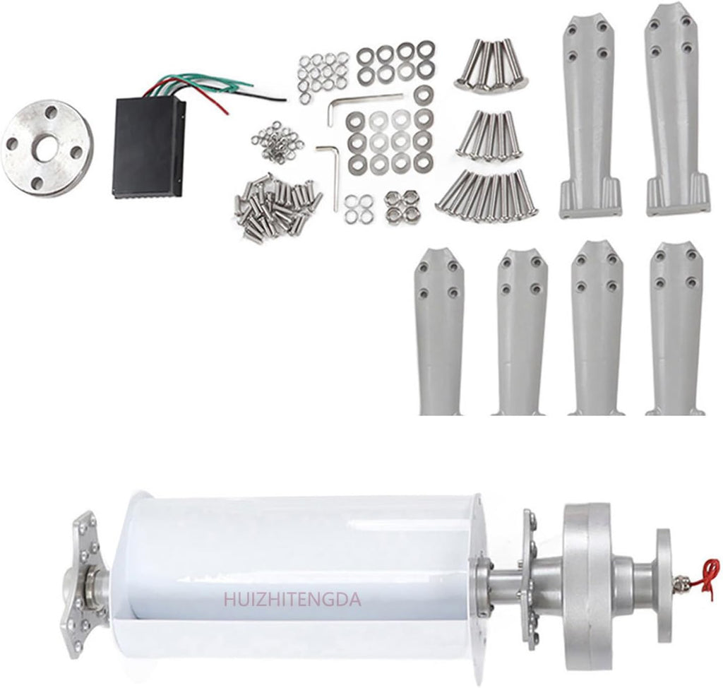 Wind Turbine Generator, 12V 24V 48V 1000W Portable Vertical Wind Power Turbine Generator Kit W/Controller for Outdoor Courtyard Use and Wind Turbine Systems