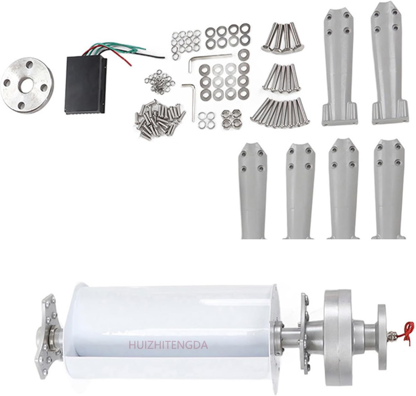 Wind Turbine Generator, 12V 24V 48V 1000W Portable Vertical Wind Power Turbine Generator Kit W/Controller for Outdoor Courtyard Use and Wind Turbine Systems