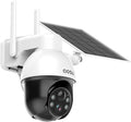 Solar Security Camera Wireless Outdoor, 3K/5MP Battery Powered Camera for Home Security, Panoramic Pan Tilt, Auto Tracking, Human/Vehicle Detection, Night Vision, Spotlights, 2-Way Talk, 2.4GHz WiFi