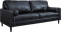 Signature Design by Ashley Bryceview Contemporary Leather Match Tufted Sofa with 2 Bolster Pillows, Black