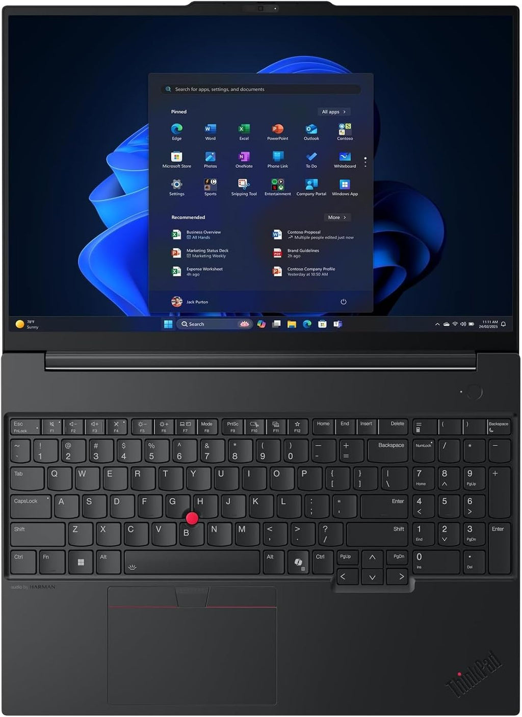 Lenovo ThinkPad E16 Laptop Computer with Intel Ultra 7 255H, for Home Office Business, Lifetime Office 365, (64GB DDR5, 1TB SSD), Backlit Keyboard, Fingerprint Reader, Windows 11 Pro, Midnight Black