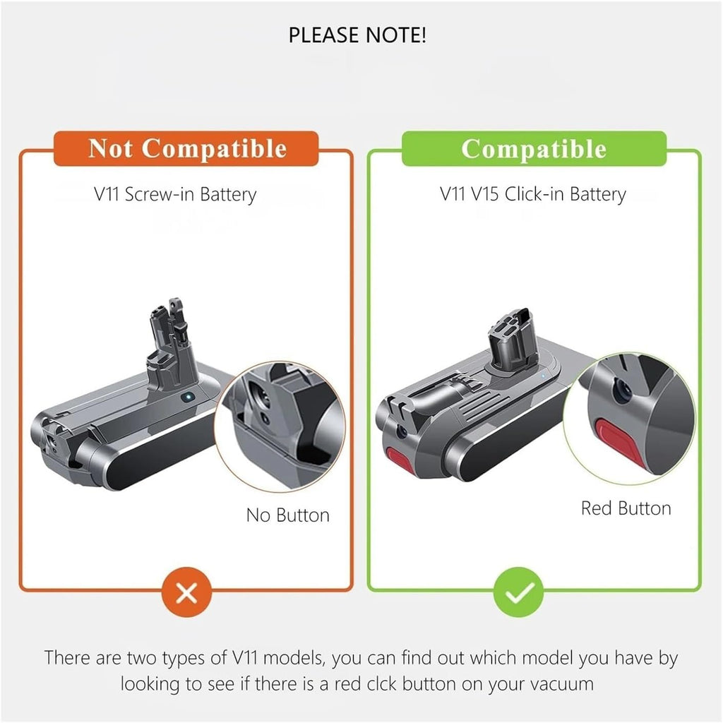 25.2V 6.0Ah Replacement Compatible for Dyson V11 V15 Click in Battery Part No. 970938-01 SV15 SV16 SV17 SV22 SV28 SV29 SV47(1 Pc)