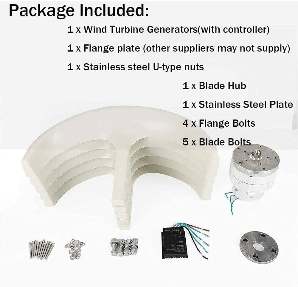 '400W 600W 800W 1000W 1200W No Noise Vertical Wind Turbine Generator Kit - 12V/24V Portable Power for Home Use, Eco-Friendly Renewable Energy Solution'