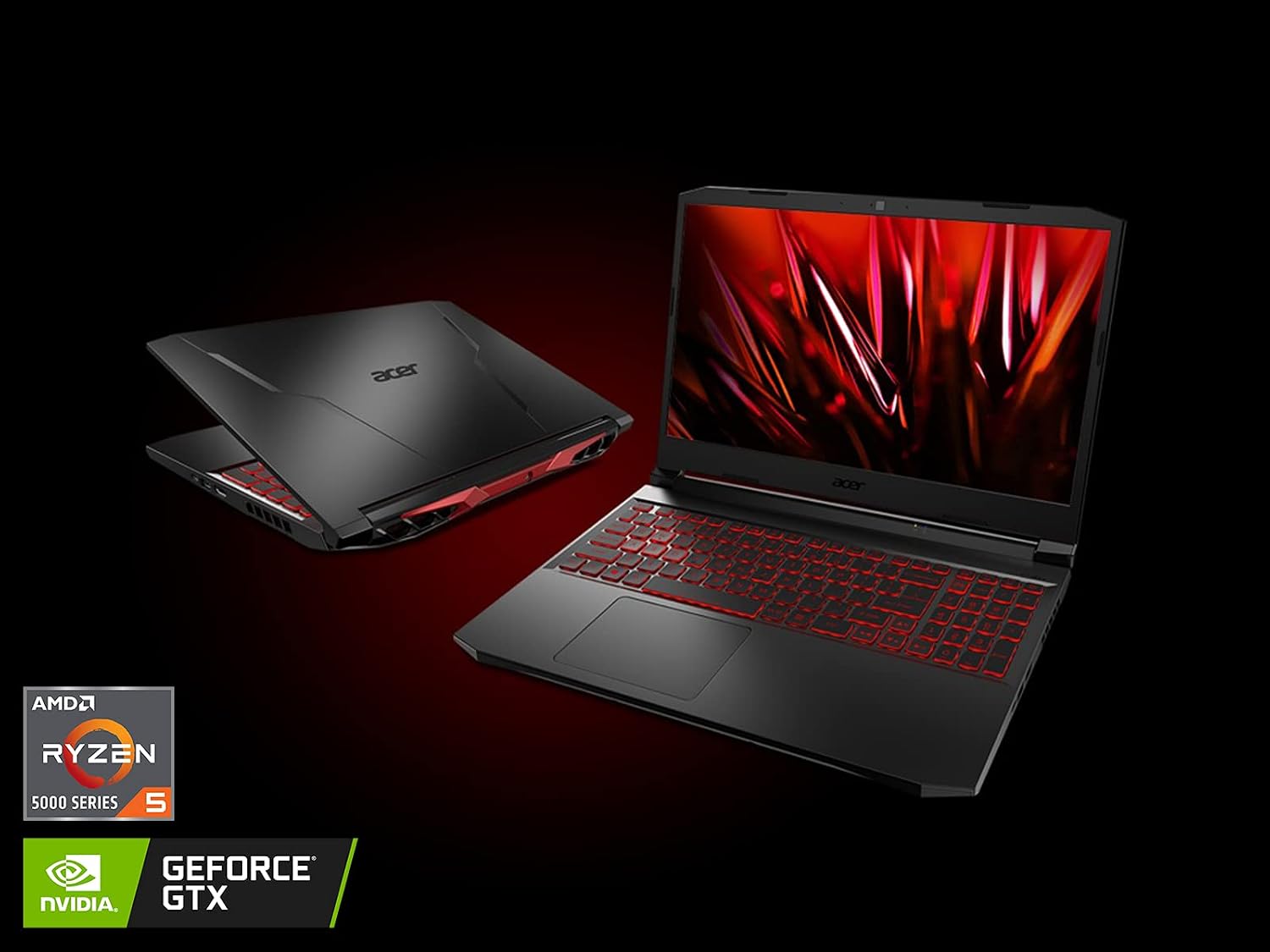 acer Nitro 5 AN515-45-R83Z Gaming Laptop, AMD Ryzen 5 5600H Hexa-Core Processor | NVIDIA GeForce GTX 1650 | 15.6' FHD 144Hz IPS Display | 8GB DDR4 | 256GB NVMe SSD | WiFi 6 | Backlit Keyboard