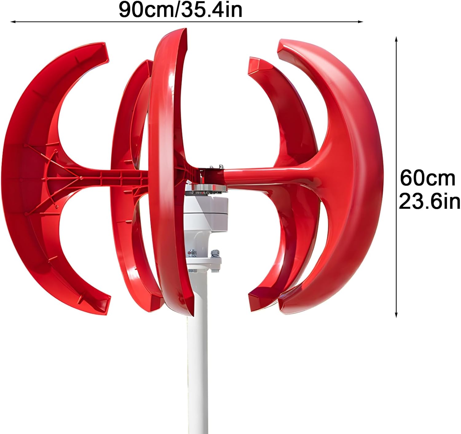 Portable Wind Turbines 1000W 12V/24V Wind Turbines Generator, 5-Blade Auto Adjust Wind Vertical Generator Kit,generador eolico para casa,for Motor Home, Chalet, Boat, Terrace Red