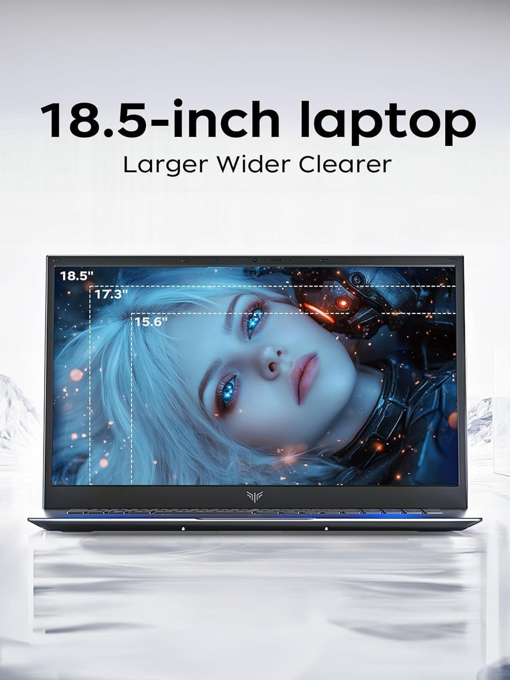 MALLRACE 18.5 inch Laptop with Intel N150 Processor（Up to 3.6GHz,8000 mAh Battery,16GB DDR4 RAM 512GB SSD,WiFi 6,Webcam,Windows 11 Laptop Computer