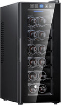 KingChii 12 Bottle Thermoelectric Wine Cooler Refrigerator Advanced Cooling Technology, Stainless Steel & Tempered Glass For Red Wine, Champagne for Home, Kitchen, or Office