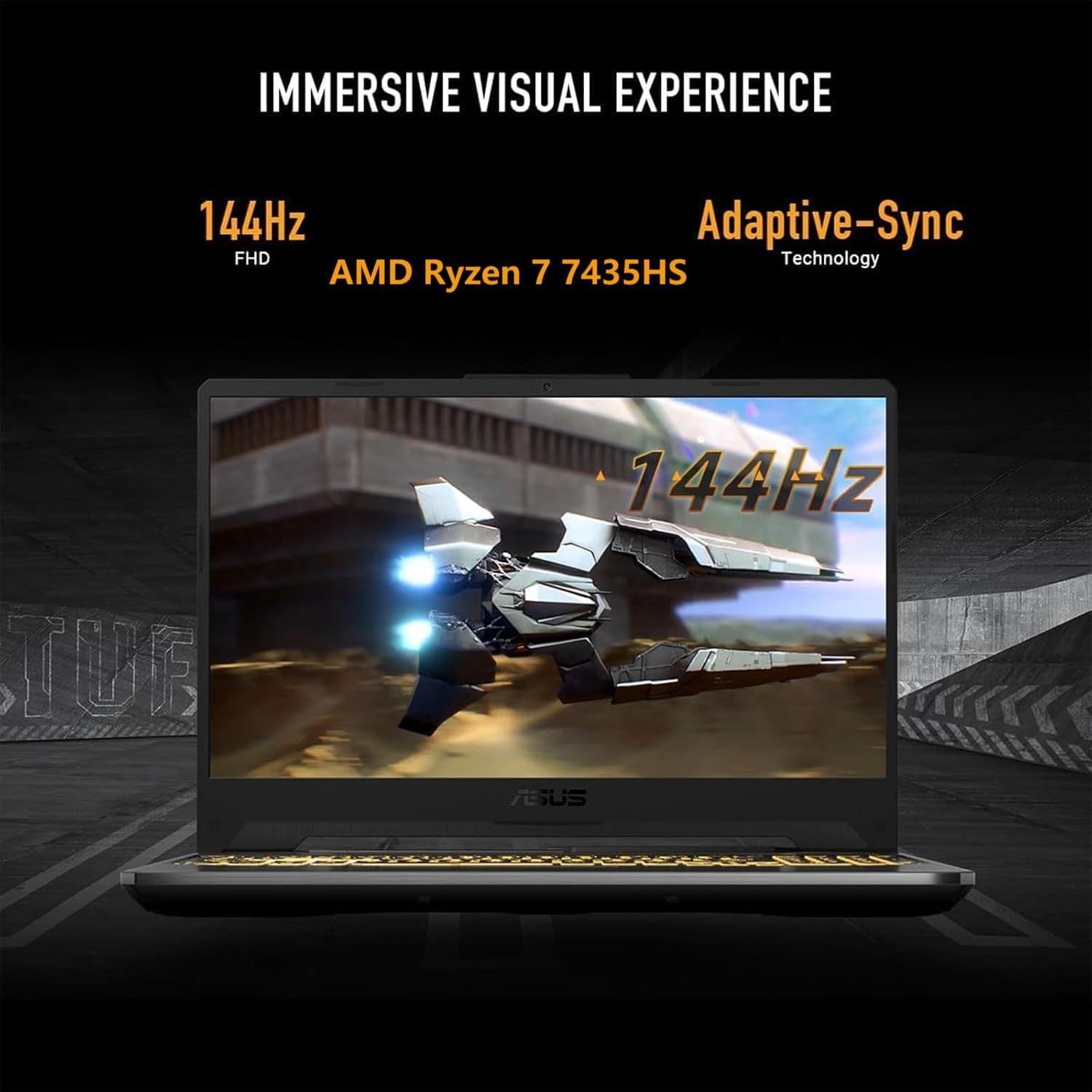 ASUS TUF A15 15.6' FHD Gaming Laptop, AMD Ryzen 7 7435HS Processor, NVIDIA GeForce RTX 3050 Graphics, 16GB DDR5 RAM 1TB PCIe SSD, Wi-Fi 6, RGB Backlit Keyboard, Windows 11 Home, Black