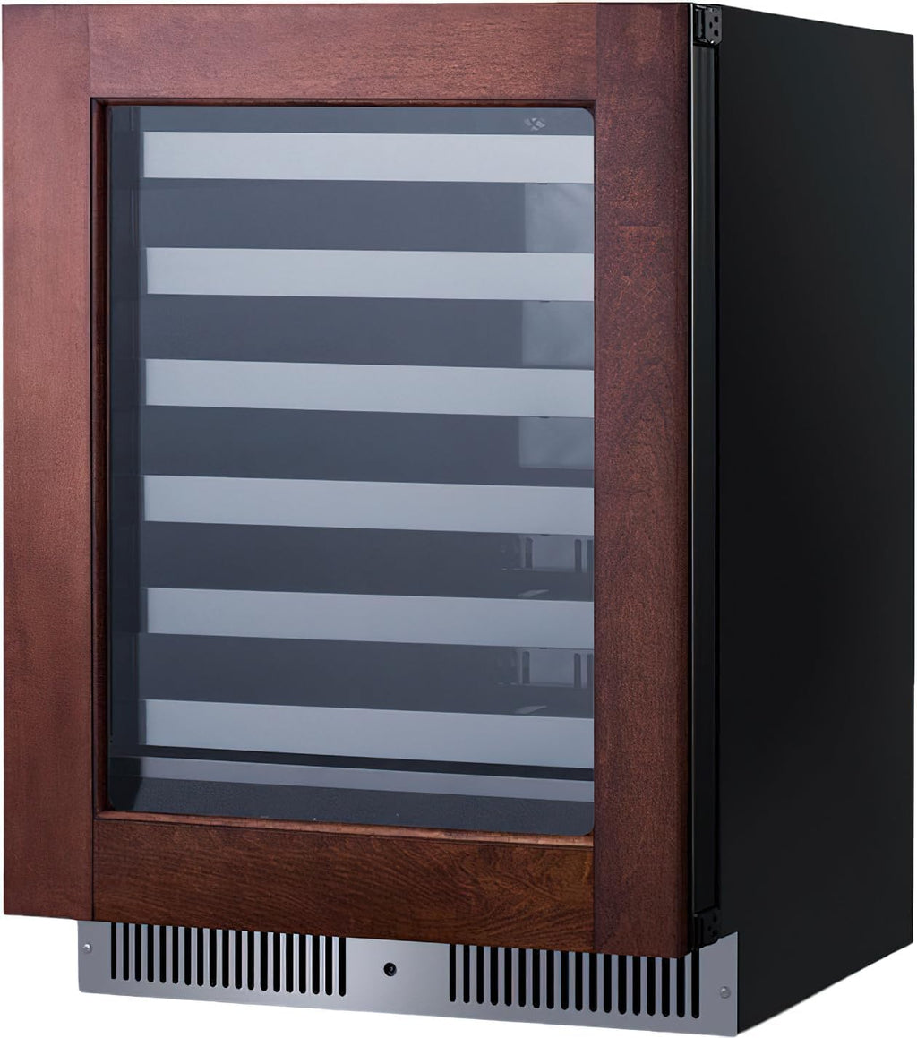 Summit 24 Inch Wine Cellar Shallow Depth Wine Refrigerator, Dimmable LED Light, Lock, Commercial or Residencial Use- SDHW2442PNRLHD (LHD, Panel Ready) (Panel not included)